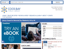 Tablet Screenshot of coosbaylibrary.org